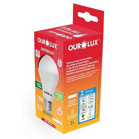 Lâmpada Led 15w Luz Branca Fria 6500k - Ourolux