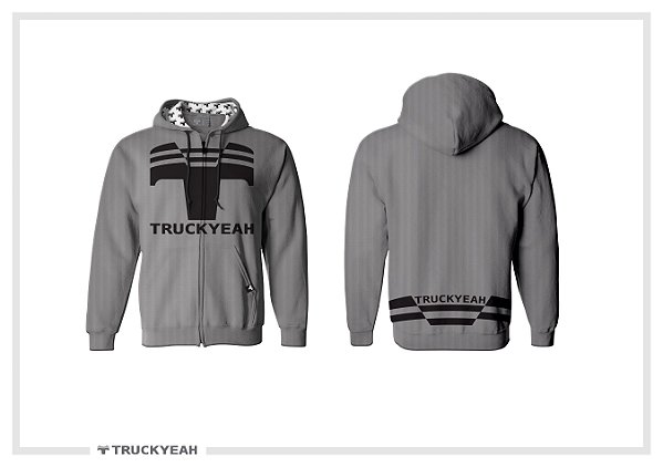 Jaqueta Moletom Ziper Capuz Truckyeah Estampada Ash Grey (Masculino)