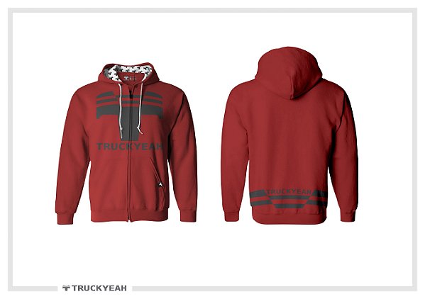 Jaqueta Moletom Ziper Capuz Truckyeah Estampada Red (Masculino)