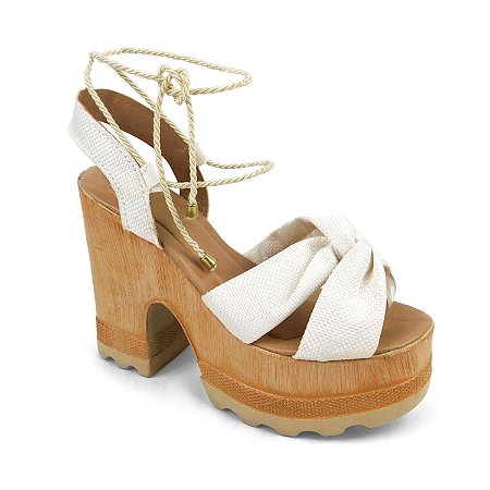 sandália tratorada branca