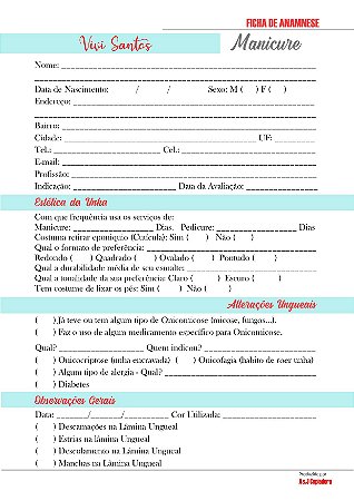 Caderno Ficha de Anamnese - A5