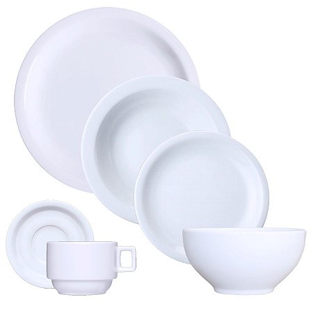 Jogo Jantar Chá C/ Bowl 24 Peças Porcelana Germer Iguaçu 4 Lugares