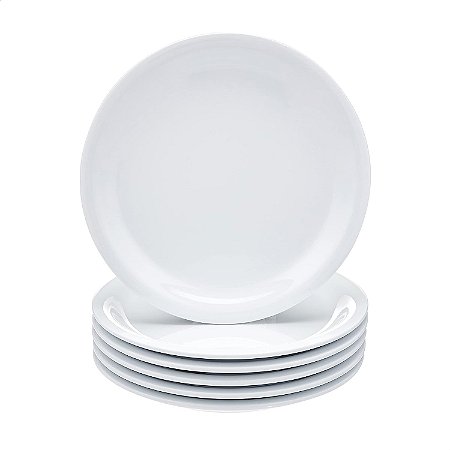 Kit 24 Prato Raso Porcelana Germer Iguaçu Jantar Restaurante