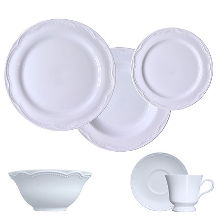 Jogo Jantar Chá C/ Bowl Cottage 36 Peças Porcelana Germer 6 Pessoas