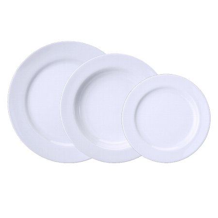 Kit 8 Rasos 8 Fundo 8 Sobremesa Cilíndrica Porcelana Schmidt