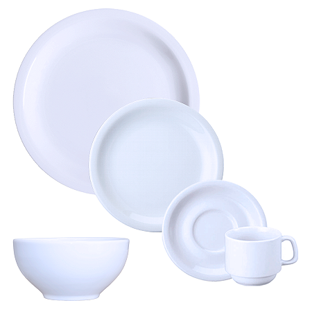 Jogo Jantar Chá C Bowl 20 Peças Protel  Porcelana Schmidt 4 Lugares