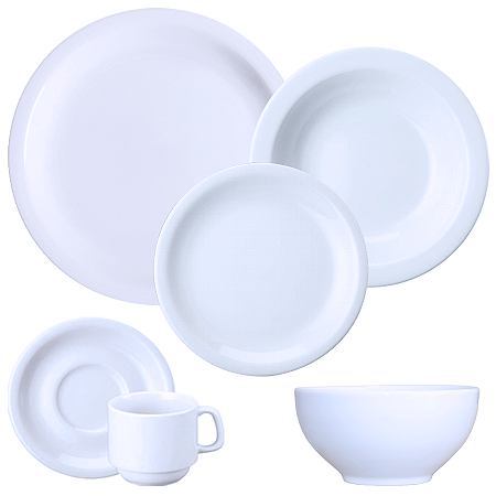 Jogo Jantar Chá 36 Peças C Bowl Protel Porcelana Schmidt