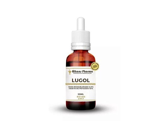 Lugol 5% Iodo 30ml, Calcular o Frete>