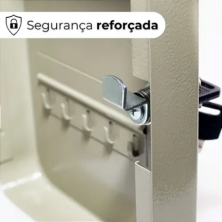 Claviculário 20 Chaves com Chaveiros em Aço - Porta Chaves para Escritório