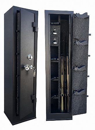 Cofre para Armas Longas 130 cm - Guarda 9 Armas (3 Longas e 6 Curtas) - Cofre para Espingarda, Rifle e Carabina CAC CR EB
