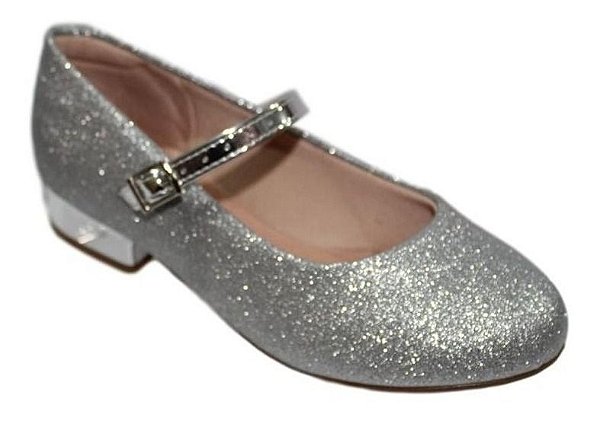 sapato infantil feminino prata