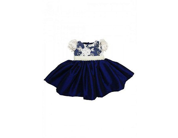 vestido de festa azul marinho infantil