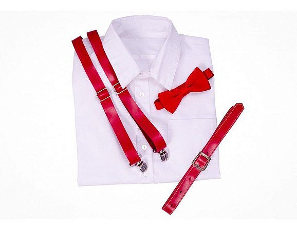 Conjunto de Suspensorio Vermelho - Infantil