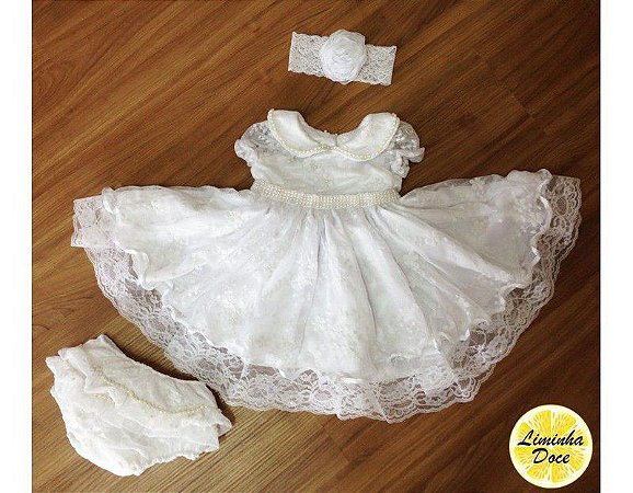 Vestido de Batizado Branco - Infantil
