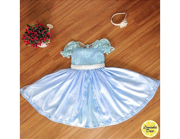 Vestido de Daminha Azul Claro - Infantil