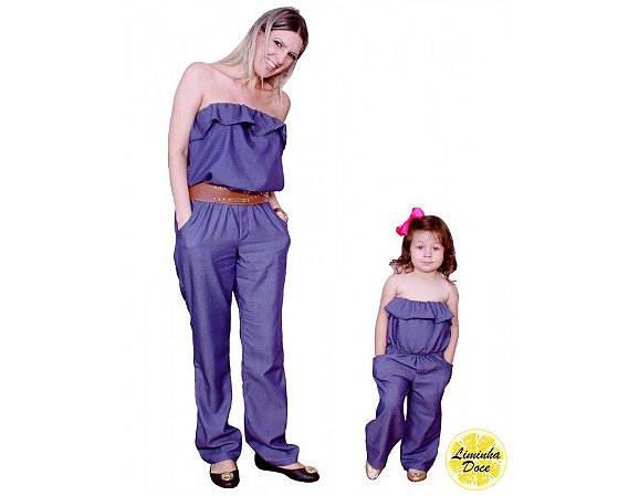 vestido mae e filha jeans