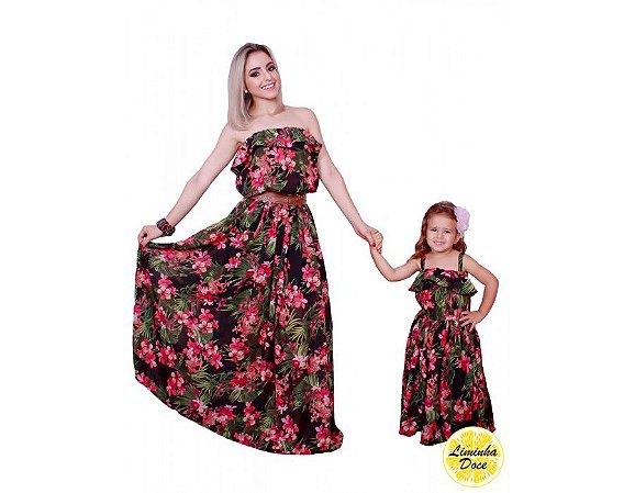 vestido floral mae e filha