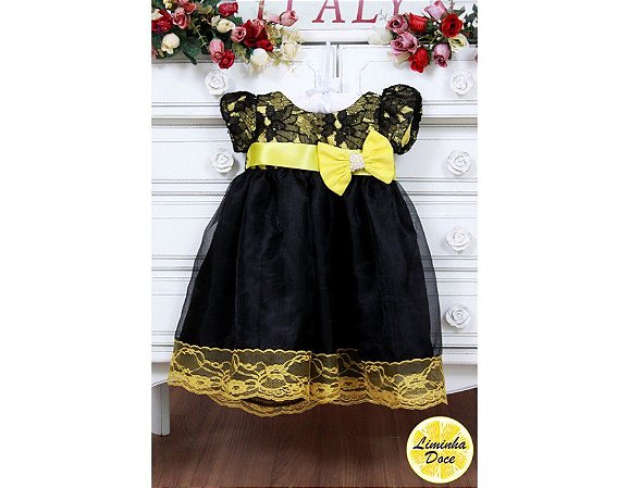 vestido de abelhinha infantil