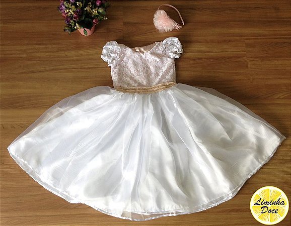Vestido de Renda Branca - Infantil