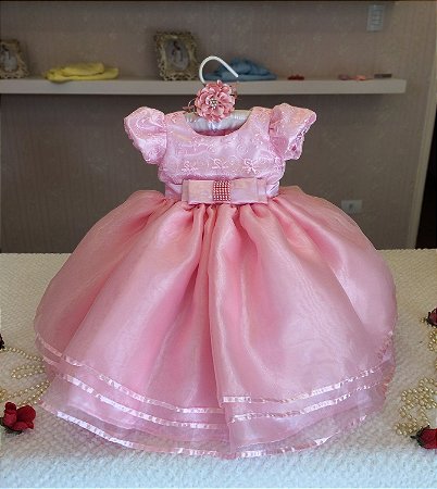 Vestido Infantil Princesa Rosa