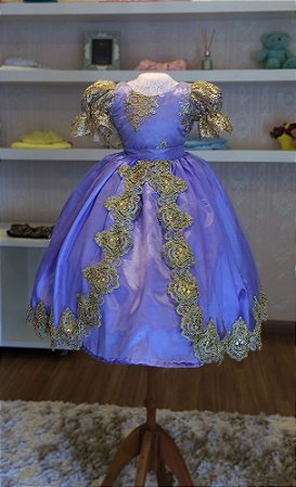 Vestido Tema da Rapunzel - Infantil