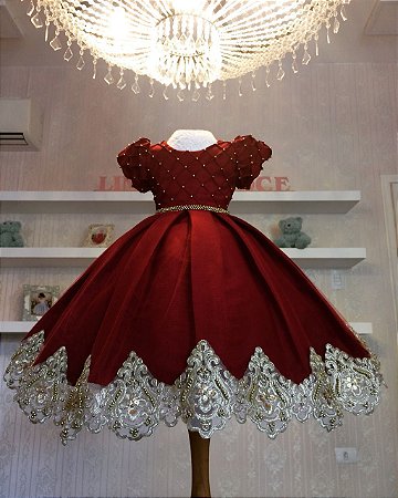 Vestido de festa infantil sales cor marsala