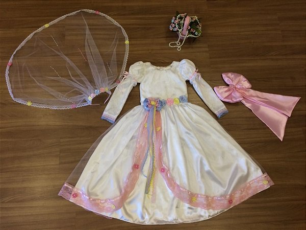 Vestido de Noivinha Caipira com Veu - Infantil