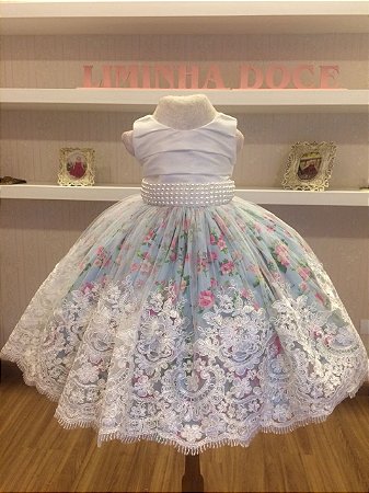 vestido de festa florido infantil