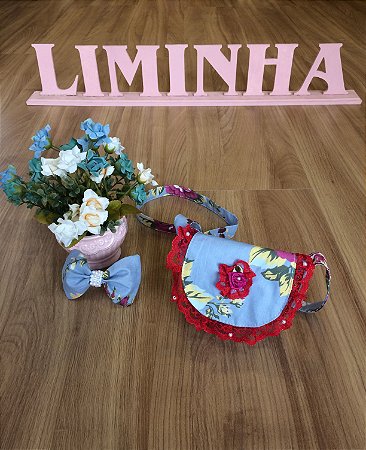 Kit Bolsa e Laço Floral - Infantil