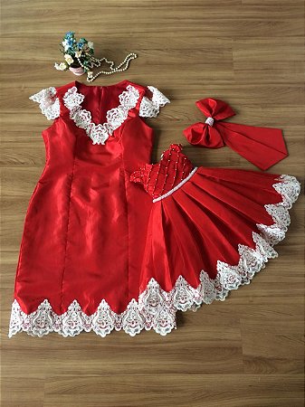vestido vermelho tal mae tal filha
