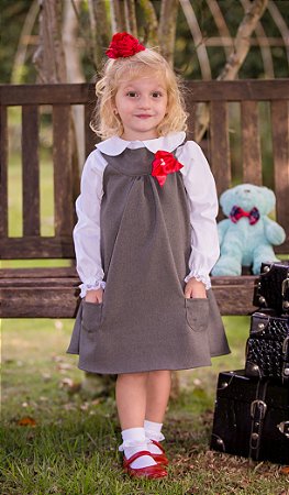 Vestido Trapézio lanzinha Com Camisa - coleçao de inverno infantil