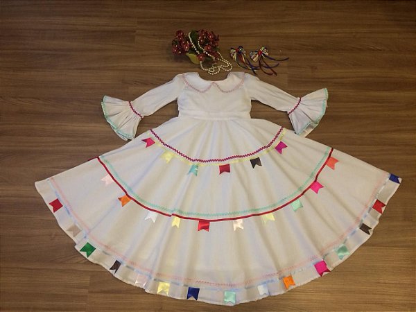 Vestido noivinha para Festa Junina - Infantil