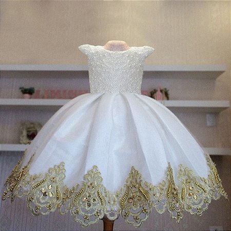 vestido de festa branco infantil