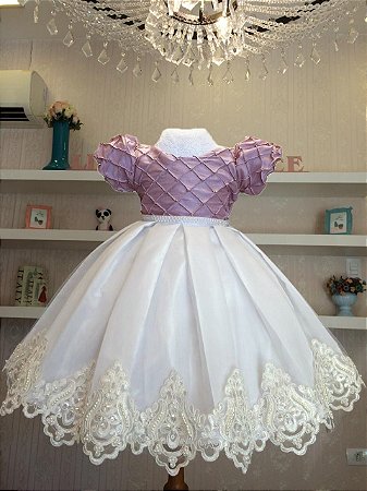 Vestido Dama rose com branco - Dama de Honra