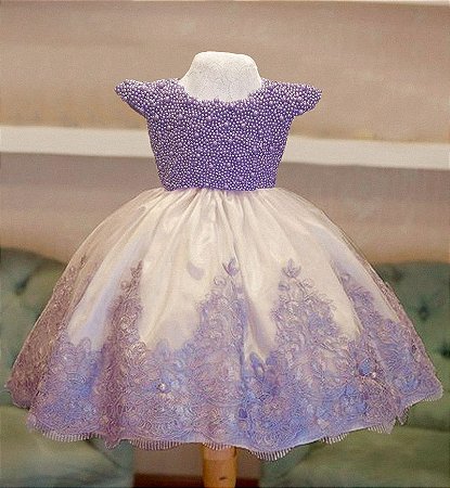 vestido infantil de festa lilas