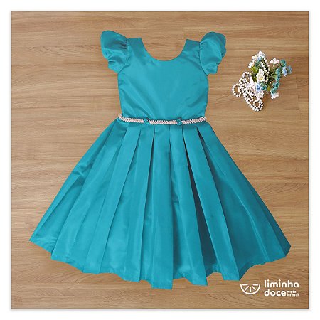 Vestido de festa azul - daminha de honra - Liminha Doce - Vestidos