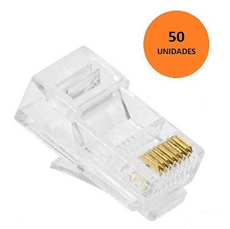 Kit 50 Conectores Plug RJ45