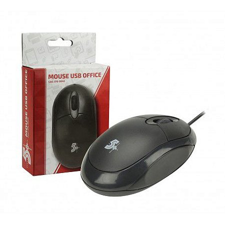 Mouse óptico USB 5+ Office Ergônomio Plug and  Play