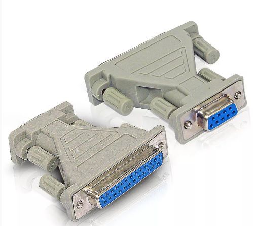 Adaptador DB9 Fêmea para DB25 Fêmea para cabo serial