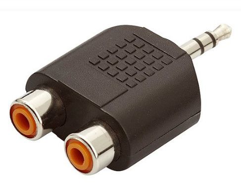 Adaptador Transformador 1 RCA Fêmea para 2 RCA Fêmeas