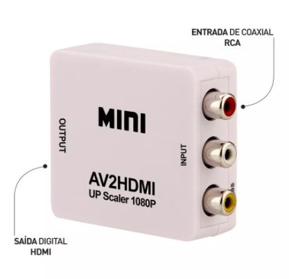 Mini Conversor Vídeo Composto (RCA) para HDMI