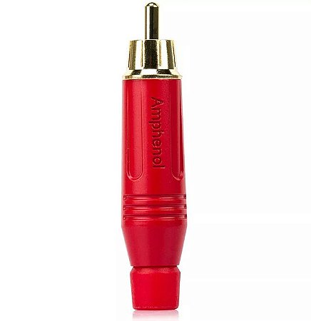 Plug RCA Macho ACPR-YEL, Profissional – Amphenol - Vermelho