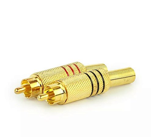 PLUG RCA MACHO 6MM- CONECTOR- DOURADO