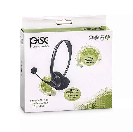 Fone de ouvido com Microfone Standard - Headset 1869 - Pisc