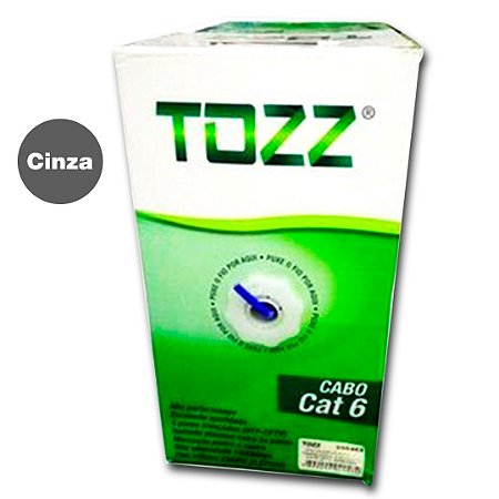 Caixa Cabo de Rede Cat6 - TZ6 - Cinza - 305 metros - Tozz