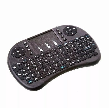 Mini Teclado Controle USB p/ Smart TV com mouse integrado