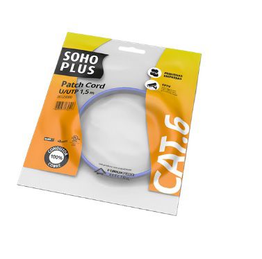 Patch Cord CAT6 Sohoplus Furukawa Homologado - Azul -1,5 Metros