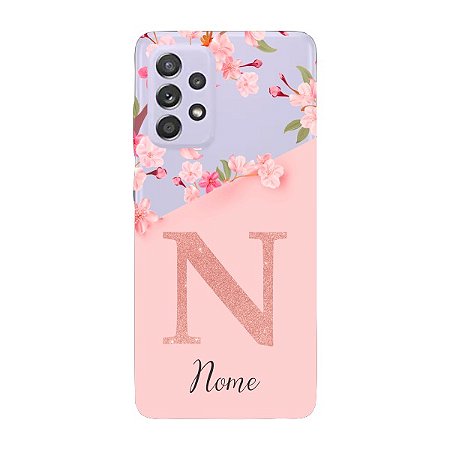 Capinha para Samsung A52 Anti Impacto Personalizada - Delicate Flowers Rosa  com nome e fundo transparente - VILI CAPAS | CAPINHAS PARA CELULAR