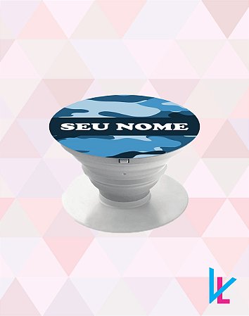 Pop Socket - Camuflada Azul com nome