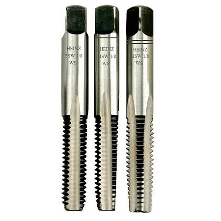 Macho Aço Cromo BSW 1/8" 3pçs MLH-001 HEINZ